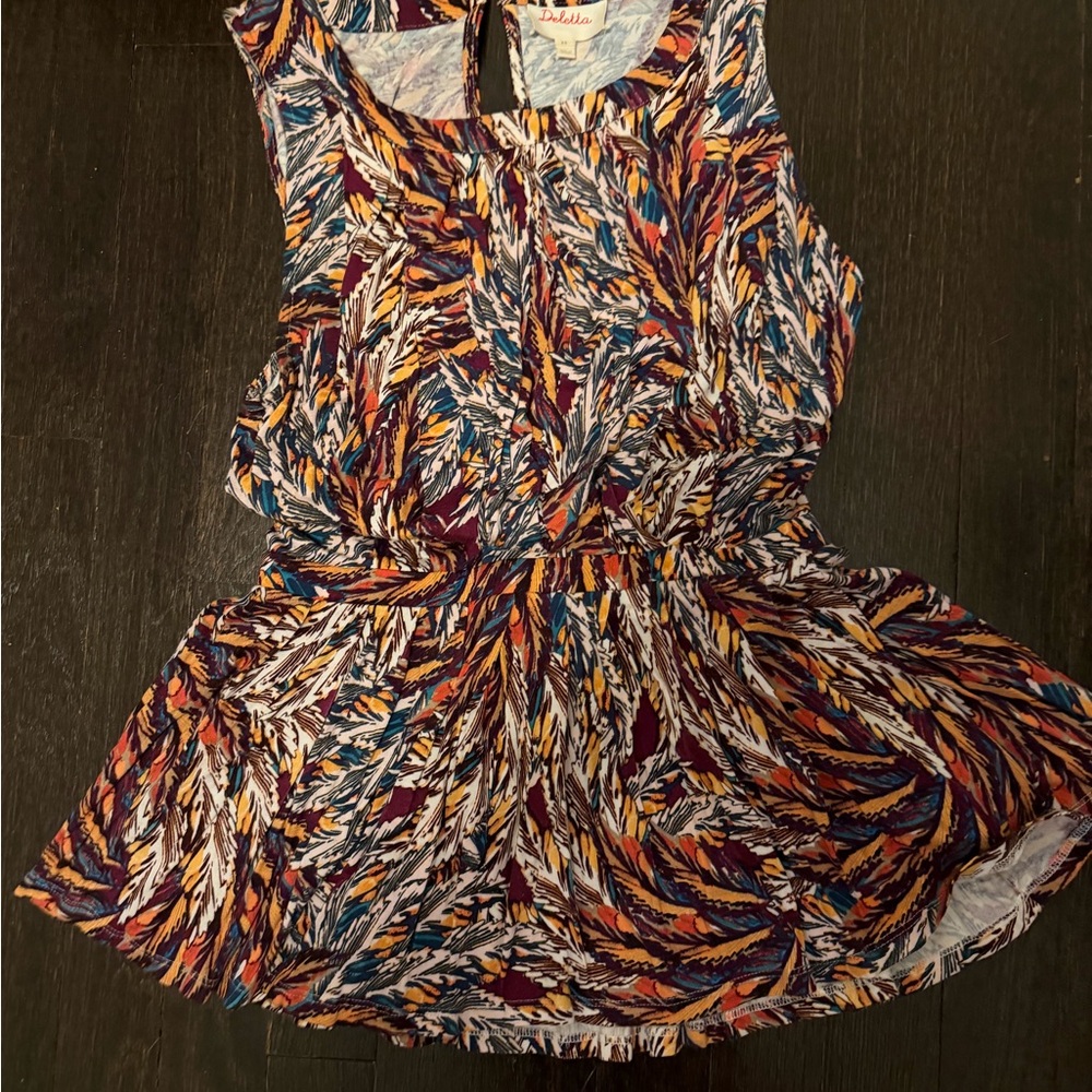 Anthropologie Multicolor Feather Print Blouse